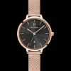 Montre Femme ECHO Cadran Gris Bracelet Acier Milanais Doré-rose