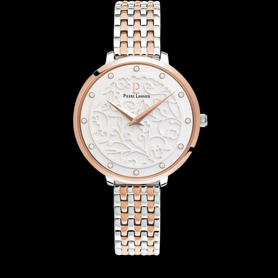 Montre Femme EOLIA Cadran Blanc Bracelet Acier Bicolore