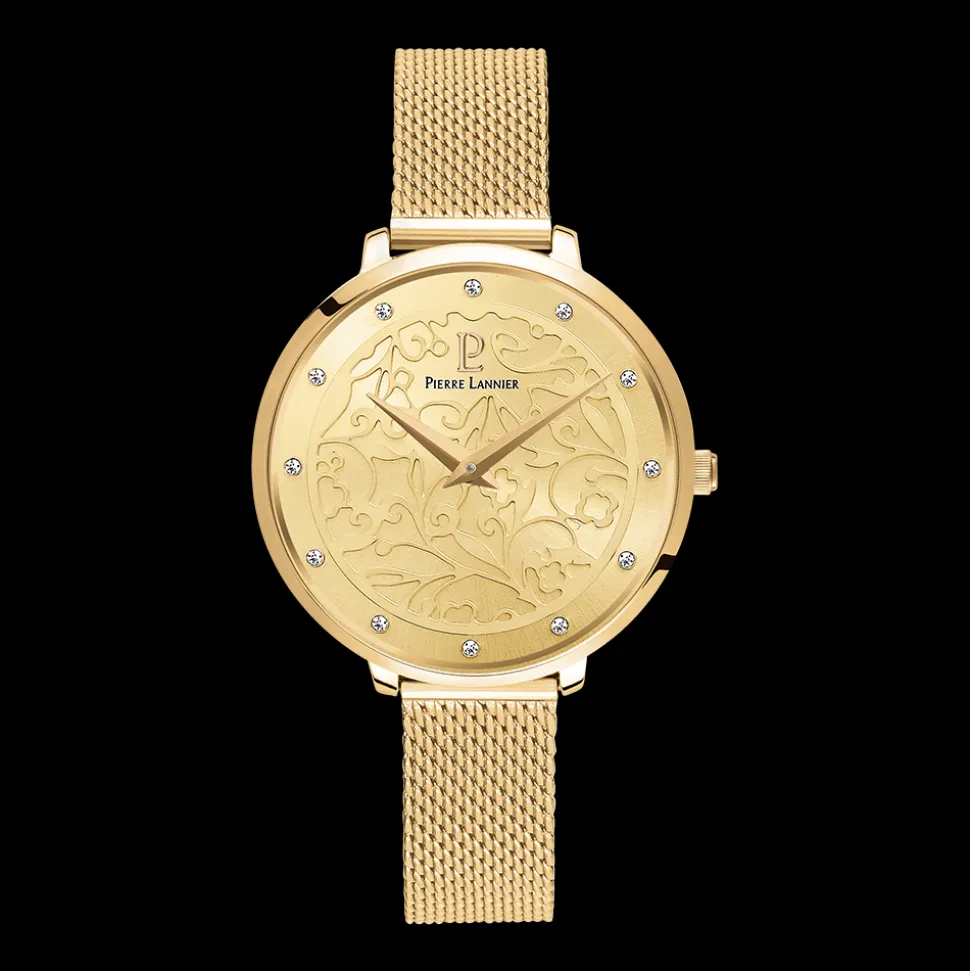 Montre Femme EOLIA Cadran Doré Bracelet Acier milanais Doré