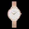Montre Femme EOLIA Cadran Blanc Bracelet Acier milanais Doré rose