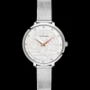 Montre Femme EOLIA Cadran Blanc Bracelet Acier milanais Argenté