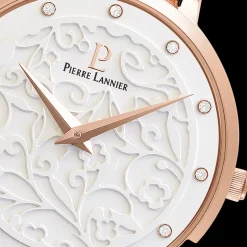 Montre Femme EOLIA Cadran Blanc Bracelet Acier Doré rose