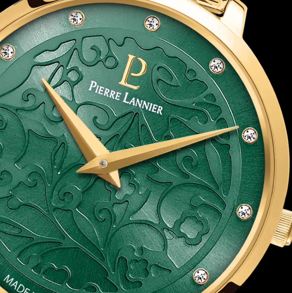 Montre Femme EOLIA Doré Cadran Vert Bracelet Acier Doré 12 MM