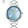 Montre Femme GALIERA Cadran Bleu Bracelet Acier  Argenté