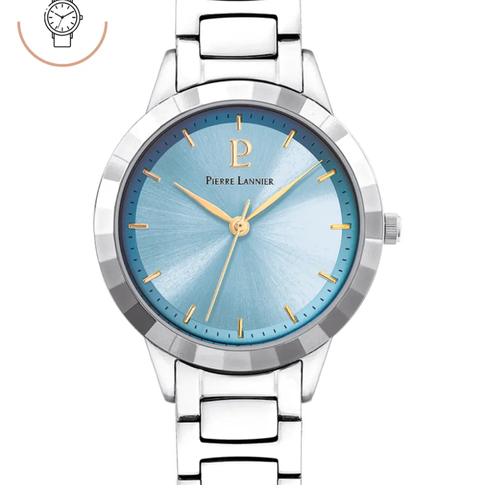 Montre Femme GALIERA Cadran Bleu Bracelet Acier Argenté