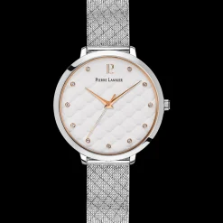 Montre Femme GRACE Cadran Blanc Bracelet Acier milanais Argenté
