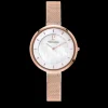 Montre Femme LIBERTY Cadran Blanc Bracelet Acier milanais Doré rose