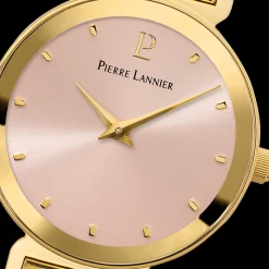 Montre Femme LIGNE PURE Cadran Rose Bracelet Acier Doré