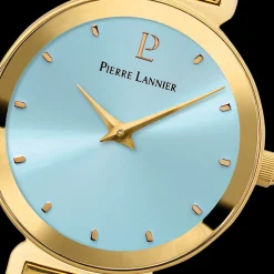 Montre Femme LIGNE PURE Cadran Bleu Bracelet Acier Doré
