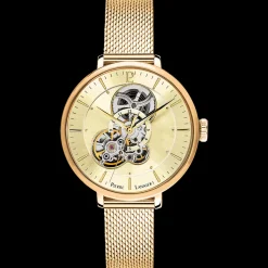 Montre Femme MELODIE Cadran Doré Bracelet Acier milanais Doré