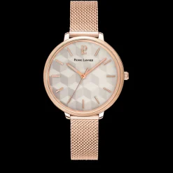 Montre Femme MIRAGE Cadran Blanc Bracelet Acier Milanais Doré-rose