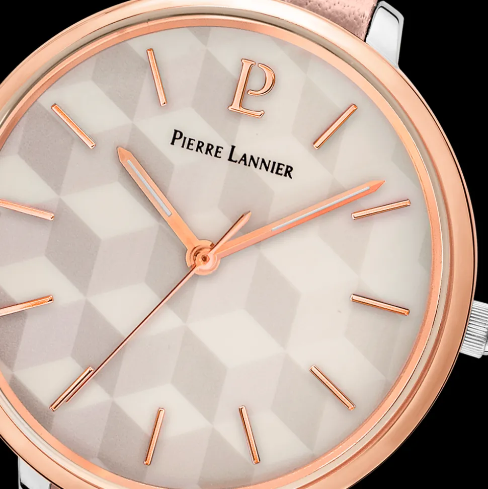 Montre Femme MIRAGE Cadran Blanc Bracelet Cuir Rose