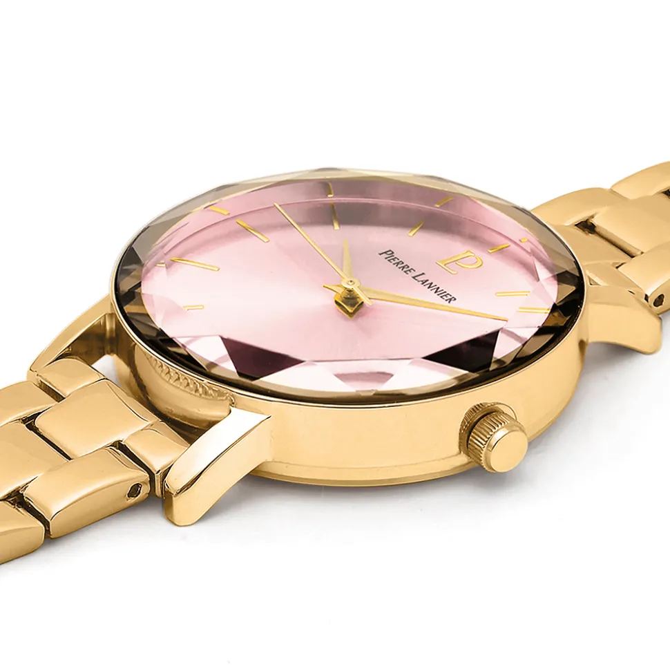 Montre Femme MULTIPLES Cadran Rose Bracelet Acier Doré