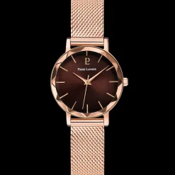 Montre Femme MULTIPLES Doré-rose Cadran Chocolat Bracelet Acier milanais Doré-rose 14 MM