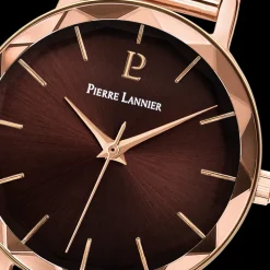 Montre Femme MULTIPLES Doré-rose Cadran Chocolat Bracelet Acier milanais Doré-rose 14 MM