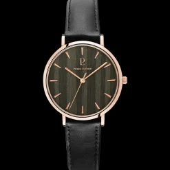 Montre Femme NATURE Cadran Noir Bracelet Cuir Noir