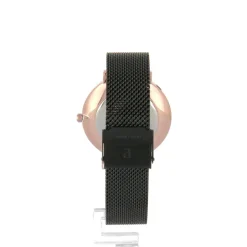 Montre Femme NATURE Cadran Noir Bracelet Acier milanais Noir