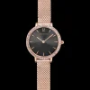Montre Femme NOVA Cadran Gris Bracelet Acier Milanais Doré-rose