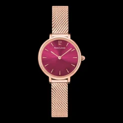 Montre Femme NOVA Cadran Framboise Bracelet Acier Doré- rose
