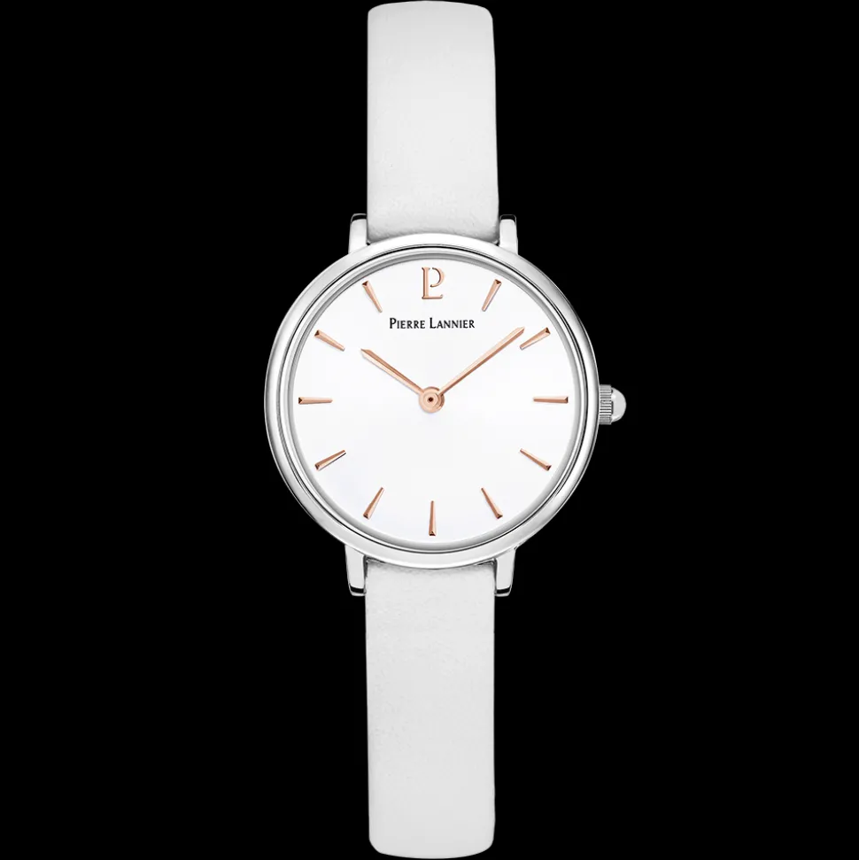 Montre Femme NOVA Cadran Blanc Bracelet Cuir Blanc