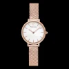 Montre Femme NOVA Cadran Blanc Bracelet Acier milanais Doré rose