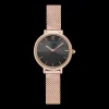 Montre Femme NOVA Cadran Gris Bracelet Acier milanais Doré rose