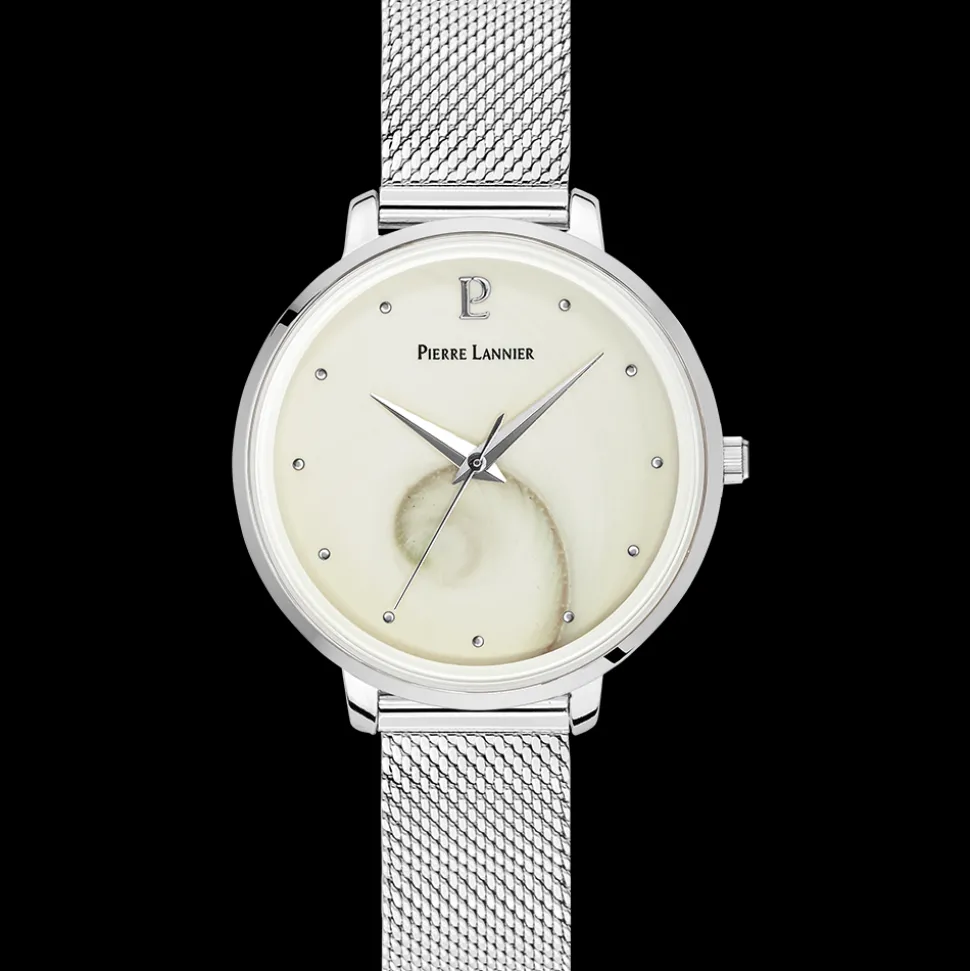 Montre Femme OCEAN Cadran Blanc Bracelet Acier Milanais Argenté