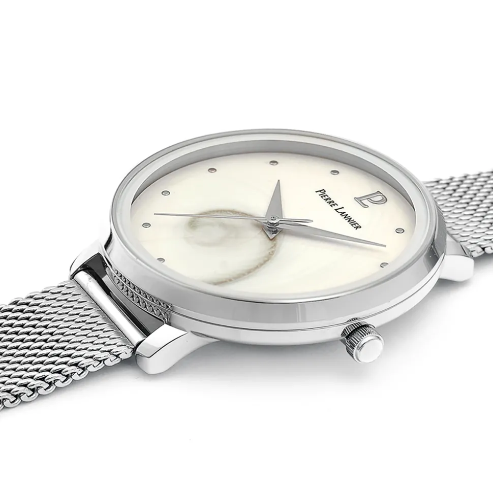Montre Femme OCEAN Cadran Blanc Bracelet Acier Milanais Argenté