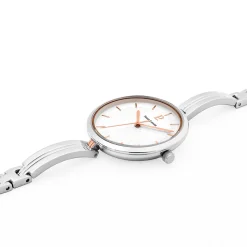 Montre Femme PRETTY Cadran Blanc Bracelet Acier Argenté