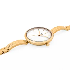 Montre Femme PRETTY Cadran Blanc Bracelet Acier Doré