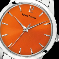 Montre Femme ROXANE Cadran Orange Bracelet Acier Argenté