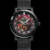 Montre Homme AUTOMATIC Cadran Noir Bracelet Acier milanais Noir