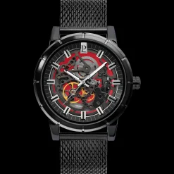 Montre Homme AUTOMATIC Cadran Noir Bracelet Acier milanais Noir