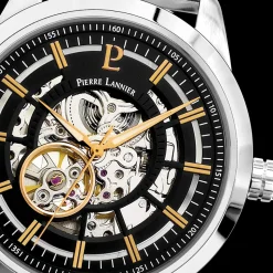 Montre Homme AUTOMATIC Cadran Noir Bracelet Acier milanais Argenté