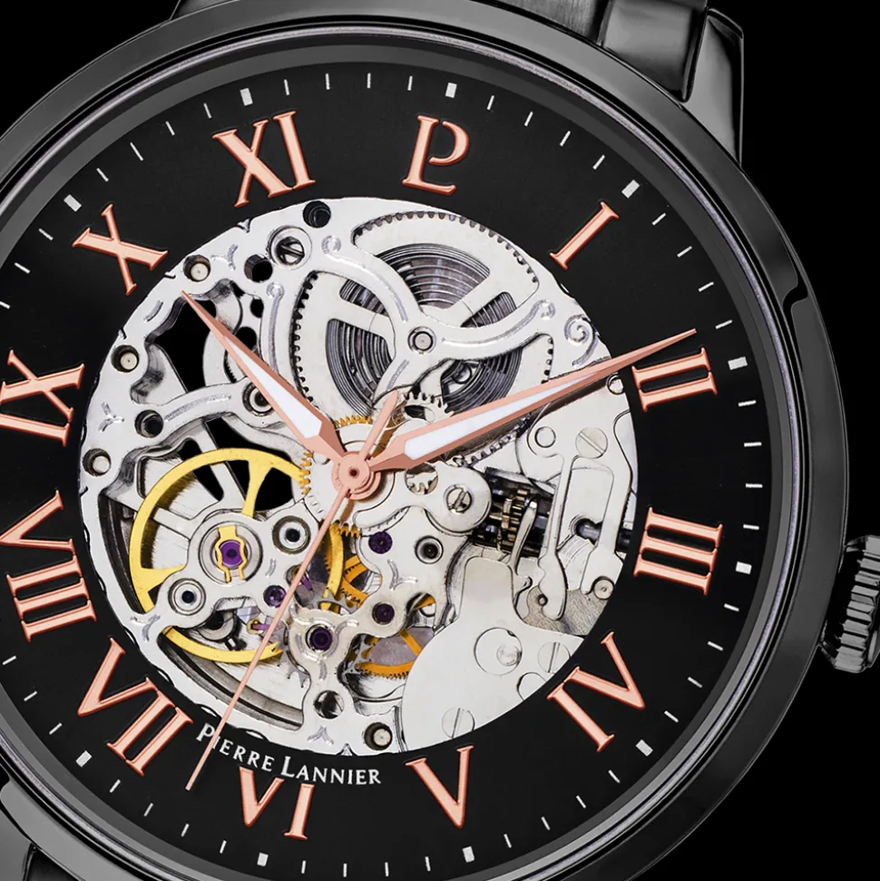 Montre Homme AUTOMATIC Cadran Noir Bracelet Acier Noir