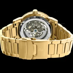 Montre Homme AUTOMATIC Cadran Noir Bracelet Acier  Doré