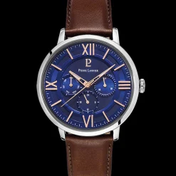 Montre Homme BEAUCOUR Cadran Bleu Bracelet Cuir Brun