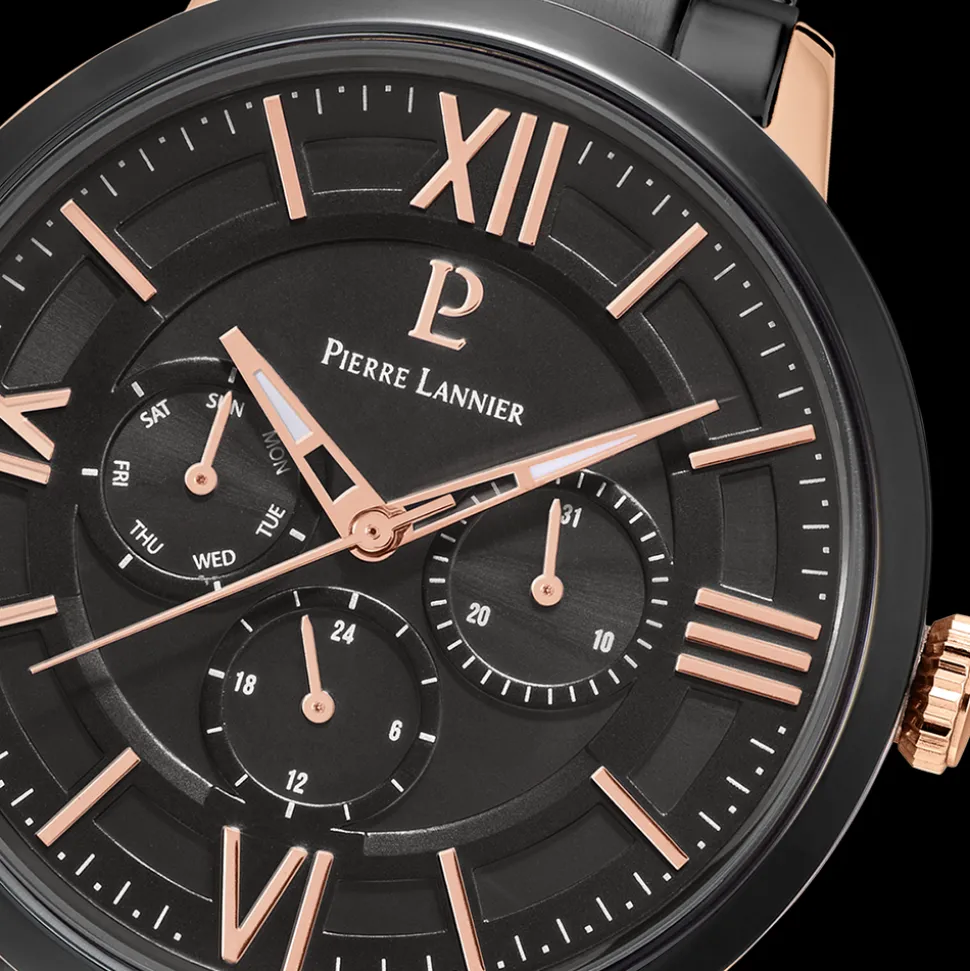 Montre Homme BEAUCOUR Cadran Noir Bracelet Acier Noir