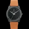 Montre Homme CANDIDE Cadran Noir Bracelet Cuir Camel