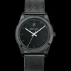 Montre Homme CANDIDE Cadran Noir Bracelet Acier milanais Noir