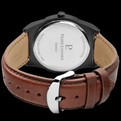 Montre Homme CANDIDE Cadran Noir Bracelet Cuir Brun