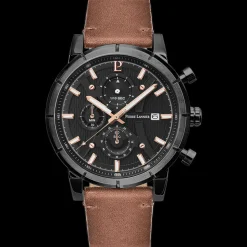 Montre Homme CRITERIUM Cadran Noir Bracelet Cuir Brun