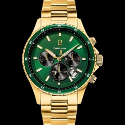 Montre Homme CRONOS Cadran Vert Bracelet Acier Doré