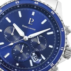 Montre Homme CRONOS Cadran Bleu Bracelet Acier  Argenté