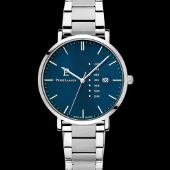 Montre Homme DATA Cadran Bleu Bracelet Acier Argenté
