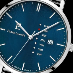 Montre Homme DATA Cadran Bleu Bracelet Acier Argenté