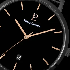 Montre Homme ECHO Cadran Noir Bracelet Acier Milanais Noir