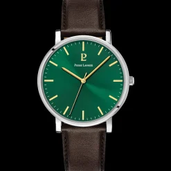 Montre Homme ESSENTIAL Cadran Vert Bracelet Cuir  Brun