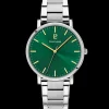 Montre Homme ESSENTIAL Cadran Vert Bracelet Acier Argenté