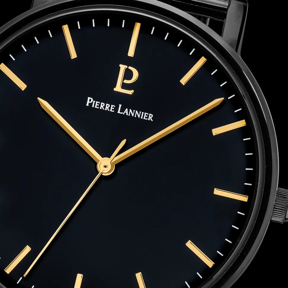 Montre Homme ESSENTIAL Cadran Noir Bracelet Acier milanais Noir